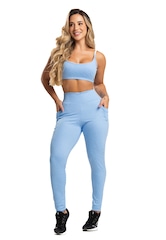 Calça Legging Mvb Modas Bolsos Cintura Alta Feminina - Foto 3