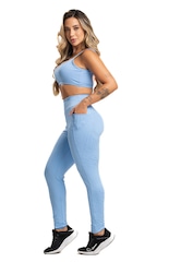 Calça Legging Mvb Modas Bolsos Cintura Alta Feminina - Foto 4