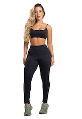 Calça Legging MVB Modas Cintura Alta Recortes Texturizada Jacquard Feminina - Foto 3