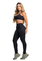 Calça Legging MVB Modas Cintura Alta Recortes Texturizada Jacquard Feminina - Foto 4