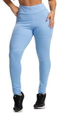 Calça Legging MVB Modas Cintura Alta Recortes Texturizada Jacquard Feminina - Foto 2