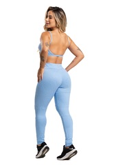 Calça Legging MVB Modas Cintura Alta Recortes Texturizada Jacquard Feminina - Foto 5