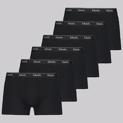 Cueca Boxer Preta Mash Cotton - 6 unidades - Adulto - Foto 1