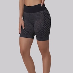 Shorts Quadriculado Selene Sem Costura Feminino - Foto 1