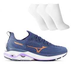 Tênis Mizuno Wave Mirai 7 Feminino + 3 Pares de Meias - Foto 1