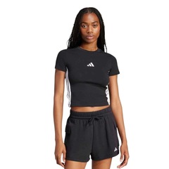 Camiseta adidas Essentials 3 Stripes Baby Look Feminina - Foto 1