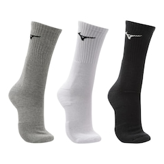 Meia Cano Médio Mizuno Prime Atoalhada Kit 3 Pares Unissex - Foto 1