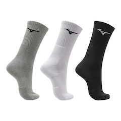 Meia Cano Médio Mizuno Prime Atoalhada Kit 3 Pares Unissex - Foto 2