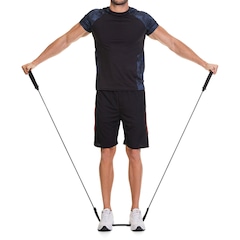 Kit Treino Extensor Elástico + Roda Abdominal Cross Vollo - Foto 2