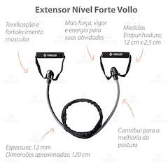 Kit Treino Extensor Elástico + Roda Abdominal Cross Vollo - Foto 8