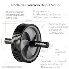 Kit Crossfit Vollo Barra Fixa Porta Ajustável + Roda Dupla - Foto 7