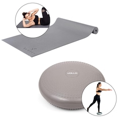 Kit Yoga Vollo Tapete Antiderrapante + Disco de Equilíbrio - Foto 1