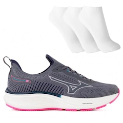 Tênis Mizuno Cool Ride 3 + 3 Pares de Meias Cano Curto Feminino - Foto 1