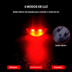 Lanterna traseira de Bike Gold Sports Led Vison a Energia Solar - Foto 6