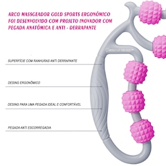 Arco Massageador Muscular Gold Sports Diamond Relaxante - Telescopico para Celulite - Foto 3