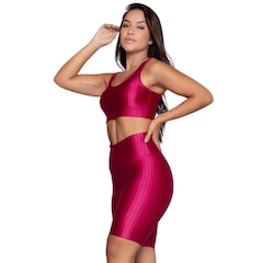 Conjunto Top e Bermuda New Zig 3D Vekyo Bojo Compressão Moda Fitness - Foto 2