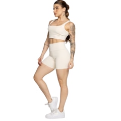 Conjunto Top Alça Grossa e Short Smart Vekyo Alta Compressão Treino Academia Moda Fitness - Foto 2
