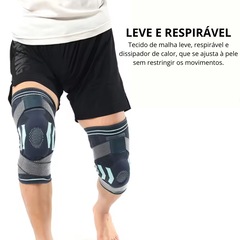 Joelheira Compressão TJK Estabilizador Esportivo Silicone Gel com Faixa Ajustável com Suporte - Foto 3