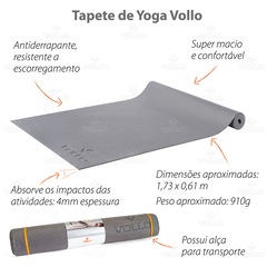 Kit Pilates Vollo Fita + Tapete + Faixas + Tonificadora + Bloco - Foto 8