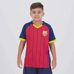 Camisa Barcelona Lewandowski 9 Culés FutFanatics Infantil - Foto 2