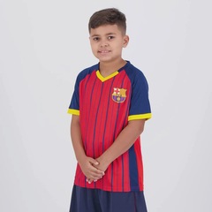 Camisa Barcelona Lewandowski 9 Culés FutFanatics Infantil - Foto 4