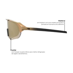 Óculos de sol esportivo HB Edge R performance Gold espelhado - Foto 3