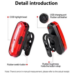 Lanterna traseira de Bike Gold Sports Strong  Com Cabo Usb - Foto 4