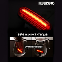 Lanterna traseira de Bike Gold Sports Strong  Com Cabo Usb - Foto 7