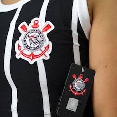 Cropped Do Corinthians Bordado Listrado Coimbra - Feminino - Foto 3