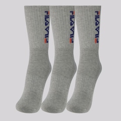 Kit Meia Fila 3 Pares Cano Alto Double Unissex - Foto 1