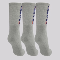 Kit Meia Fila 3 Pares Cano Alto Double Unissex - Foto 2