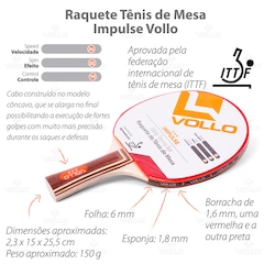 Kit Ping Pong Vollo 2 Raquetes Impulse + 6 Bolas Brancas + 6 Bolas Laranjas - Foto 7