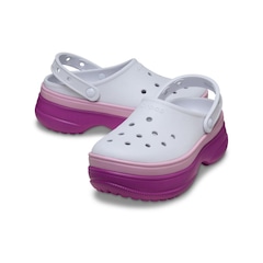 Sandália Feminina Crocs Stacked Clog Grapeberry - Foto 4