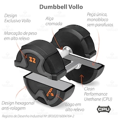 Halteres Dumbbell 6kg Vollo Musculação Academia Treino - 2 unidades - Foto 2
