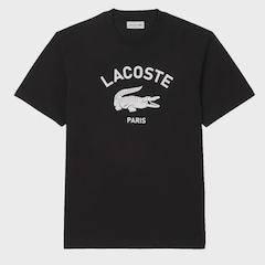 Camiseta Lacoste Estampa Assinada Noir Unissex - Foto 1