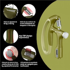 Hand Grip Gold Sports Phoenix Carga 10/120 kgs - Mola Aço Carbono Contador - Foto 3