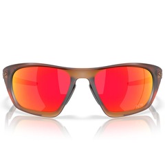 Óculos de Sol Oakley Lateralis Matte Dark Amber Prizm Ruby - Unissex - Foto 3