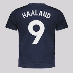 Camisa Manchester City Shield Marinho 9 Haaland Infantil - Foto 1