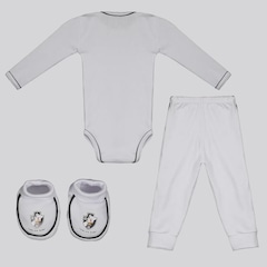 Kit Body Longo Calça e Pantufa Infantil Vasco - Foto 2