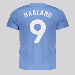 Camisa Manchester City Shield Azul 9 Haaland Infantil - Foto 1