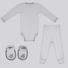 Kit Body Longo Calça e Pantufa Infantil Santos - Foto 2