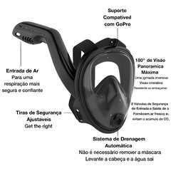 Máscara Subaquática de Mergulho Gold Sports New Space com Snorkel - Foto 2