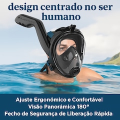 Máscara Subaquática de Mergulho Gold Sports New Space com Snorkel - Foto 3