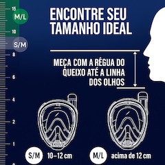 Máscara Subaquática de Mergulho Gold Sports New Space com Snorkel - Foto 4