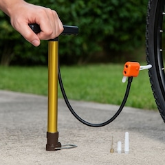 Bomba de Ar Manual DK para Bicicleta com Agulha e Adaptadores Enche Bola Pneu e Infláveis - Foto 4