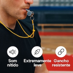 Apito Profissional de Metal DK com Cordão para Árbitros Treinadores Escolas Esportes Recreação - Foto 6