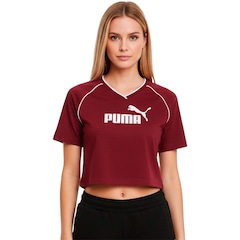Blusa Cropped Puma Ess Relaxed Football Ruby Shimmer Feminina - Foto 1