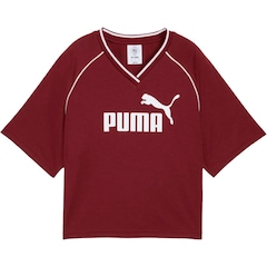 Blusa Cropped Puma Ess Relaxed Football Ruby Shimmer Feminina - Foto 3