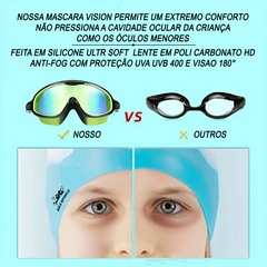 Máscara de Natação Little Kids Gold Sports Flipper High Definition - Foto 4