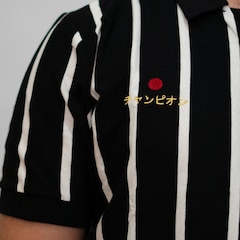 Camisa Corinthians Polo Símbolo Bordado Japão Listrado Coimbra Masculino - Foto 3